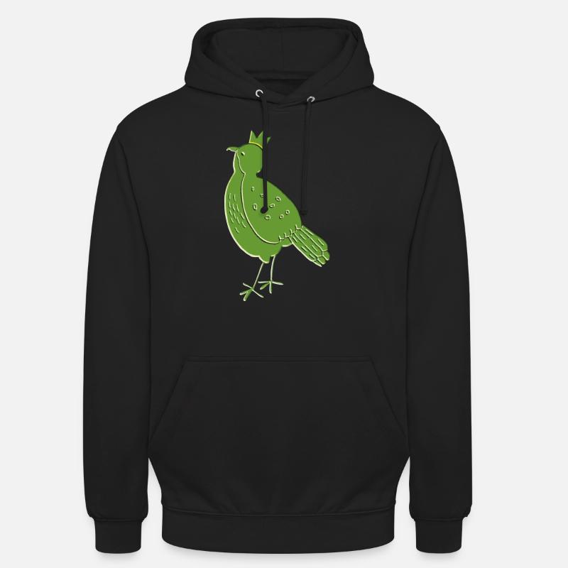 Vert oiseau - Sweat-shirt à capuche unisexe - noir