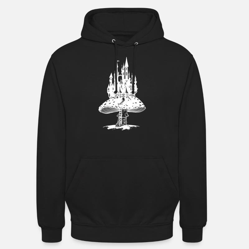 Château de conte de fées sur un champignon géant - Sweat-shirt à capuche unisexe - noir
