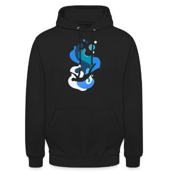 Brustschwimmen Schwimmen Schnorcheln - Unisex Hoodie - Schwarz - Vorne - Alina (178cm) & Michal (187cm)