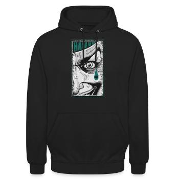 Joker Batman Träne - Unisex Hoodie - Schwarz - Vorne - Alina (178cm) & Michal (187cm)