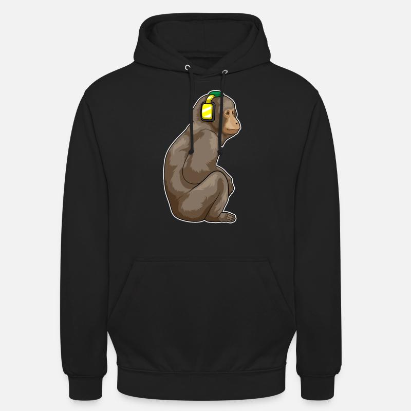Musique casque Monkey - Sweat-shirt à capuche unisexe - noir