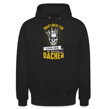 Couvreur Roi Des Toits Examen Collègue Bauste - Sweat-shirt à capuche unisexe - noir - Devant - Alina (178cm) & Michal (187cm)