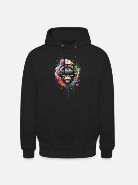 VR Affe bunt - Unisex Hoodie - Schwarz