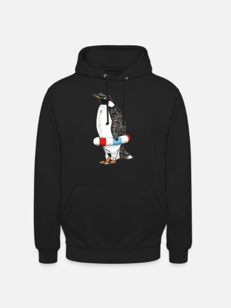 PINGUIN WARTET SOMMER - Unisex Hoodie - Schwarz