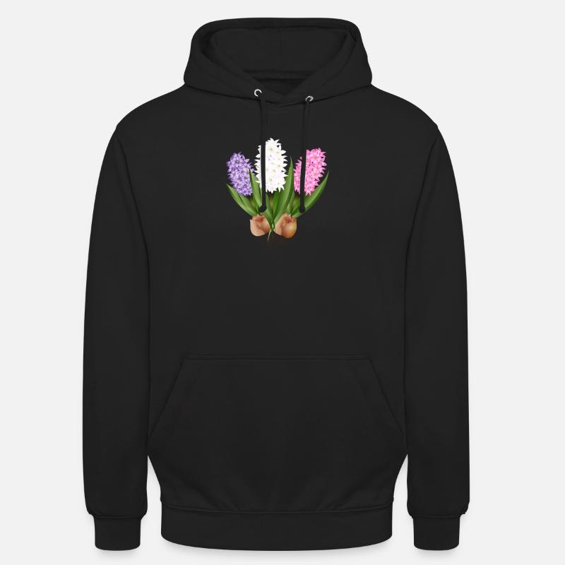 Jacinthes dessinées à la main - Sweat-shirt à capuche unisexe - noir