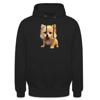 Eurasier Hund - Eurasier - Unisex Hoodie - Schwarz - Vorne - Alina (178cm) & Michal (187cm)