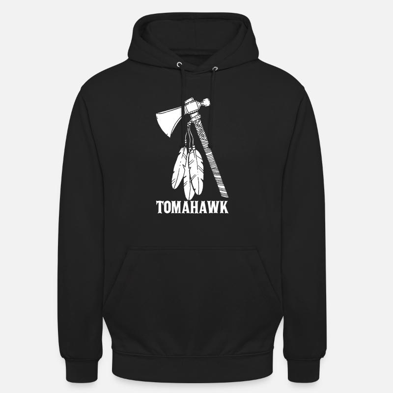 Tomahawk blanc - Sweat-shirt à capuche unisexe - noir
