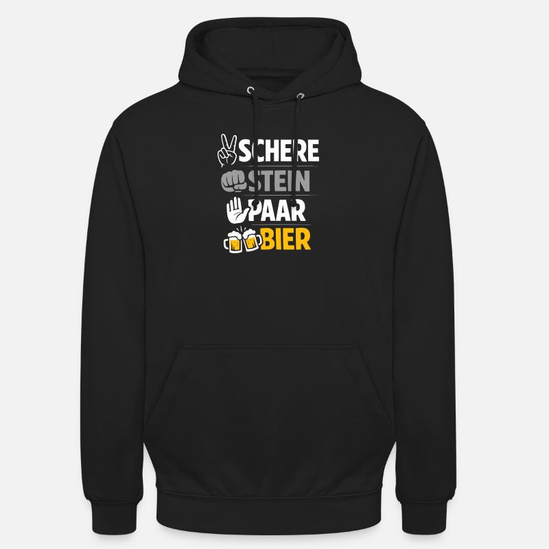 Ciseaux, Pierre de Bière : Amitié & Bière - Sweat-shirt à capuche unisexe - noir
