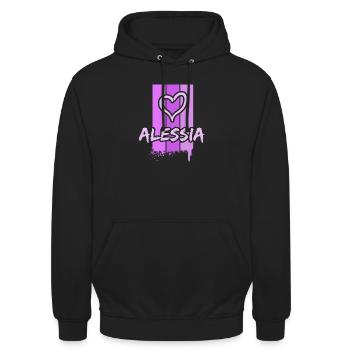 Idée cadeau : Alessia - Sweat-shirt à capuche unisexe - noir - Devant - Alina (178cm) & Michal (187cm)