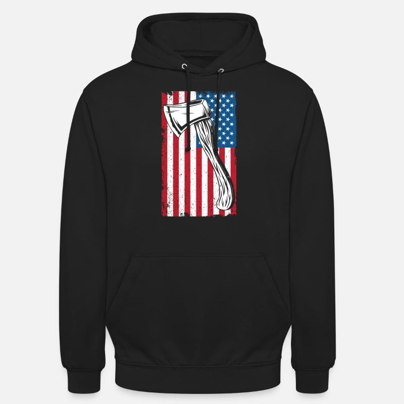 Lancer de hache usa - Sweat-shirt à capuche unisexe - noir
