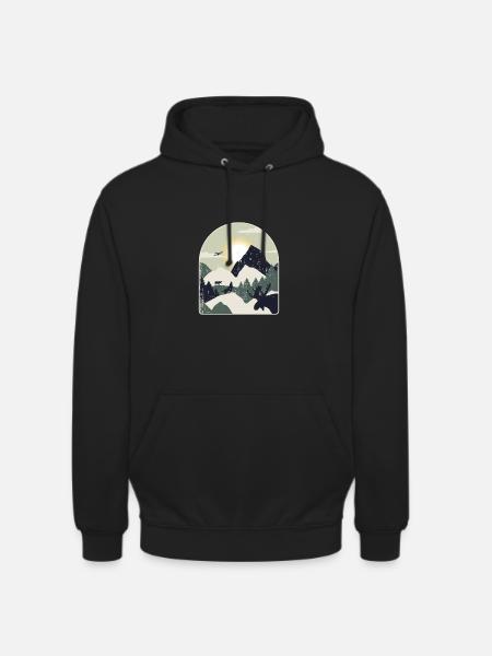 Nature Forest Mountains Hiking - Unisex Hoodie - black