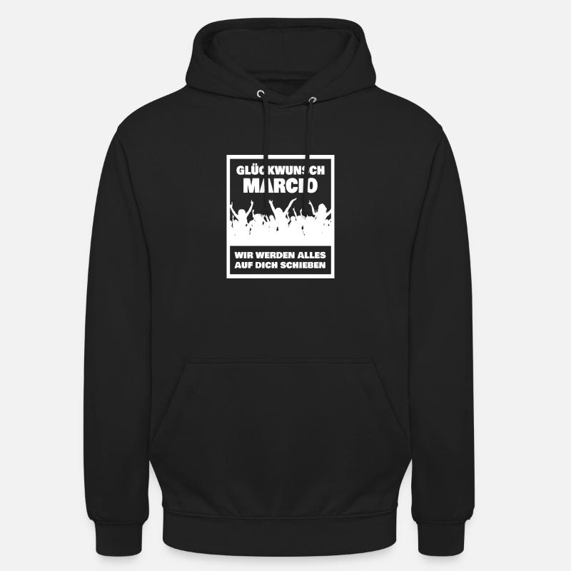Nome Marcio - Felpa con cappuccio unisex - nero