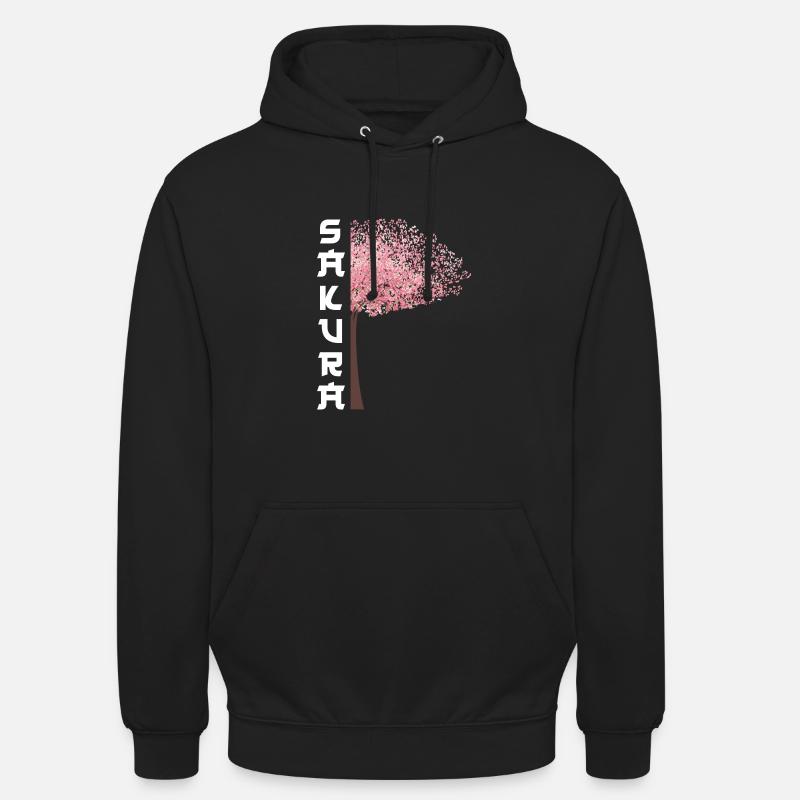 Sakura Tree Fleurs de cerisier japonais - Sweat-shirt à capuche unisexe - noir