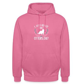 Otter Outfit Sea Otter Lovers - Unisex Hoodie - pink - Front - Alina (178cm) & Michal (187cm)