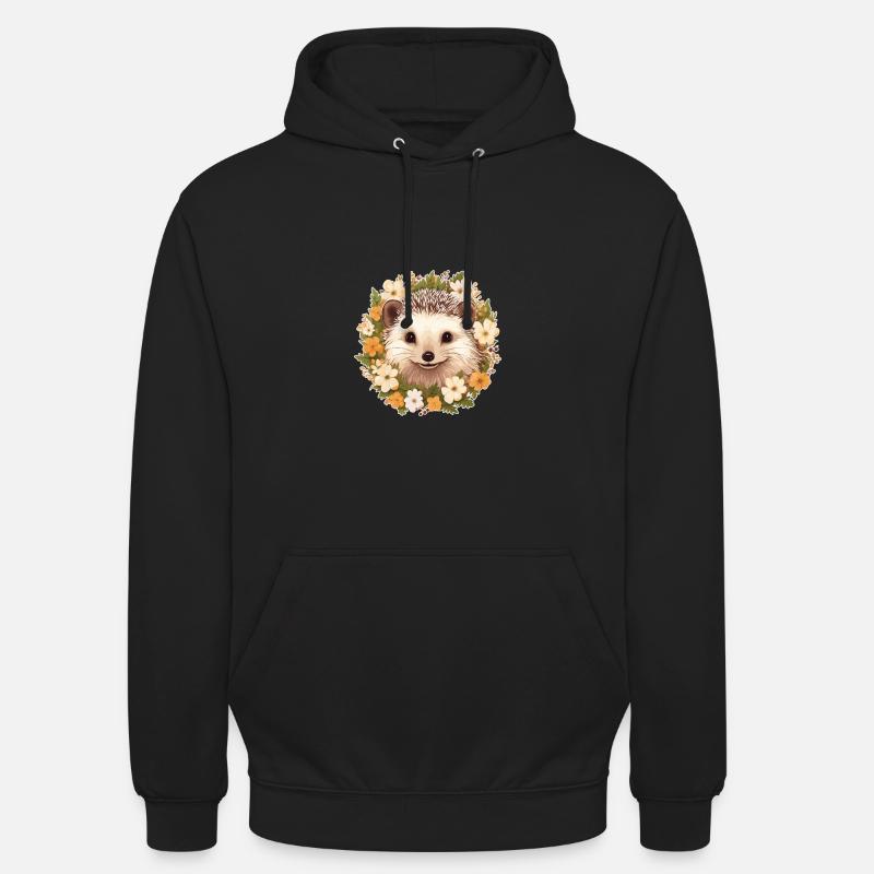 Hérisson mignon - Sweat-shirt à capuche unisexe - noir