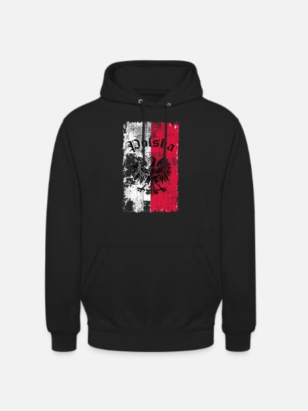 Polska - Sweat-shirt à capuche unisexe - noir