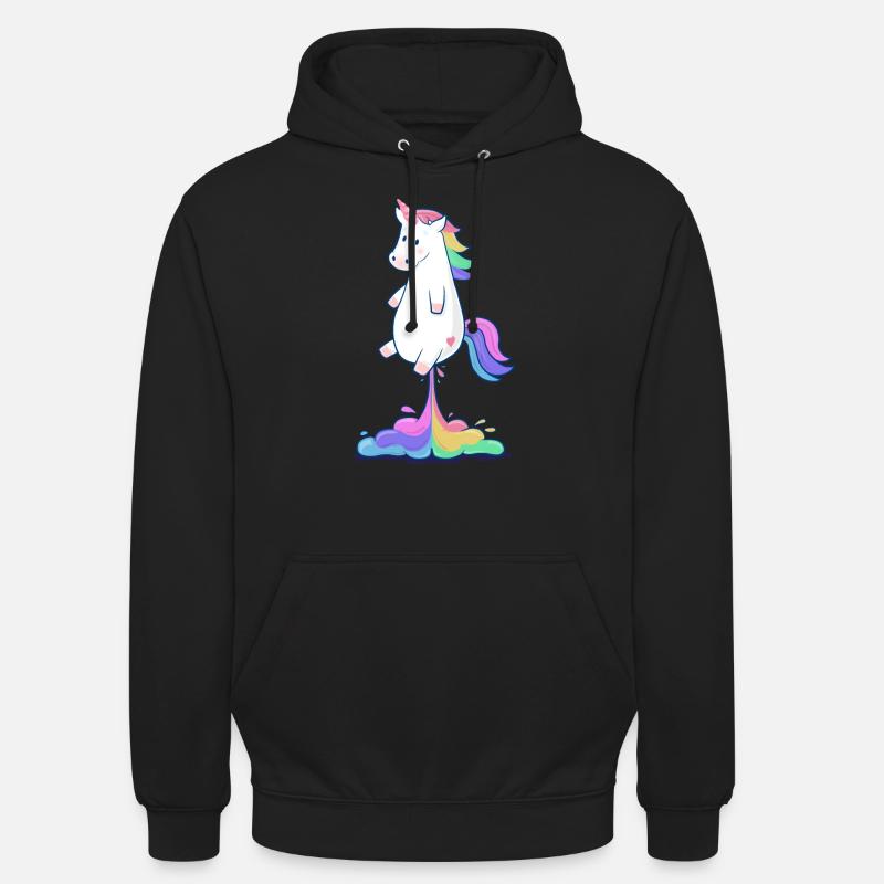 Pupsendes Regenbogen Einhorn - Unisex Hoodie - Schwarz