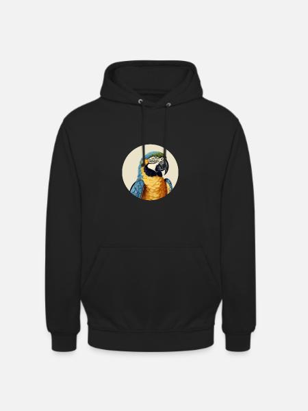 Blue and gold macaw - Unisex Hoodie - black