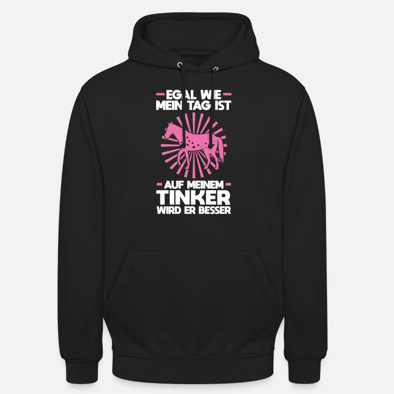 Tinker Pferd Reiter Geschenk - Unisex Hoodie - Schwarz