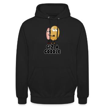 Giz a Coddle - Unisex Hoodie - black - Front - Alina (178cm) & Michal (187cm)