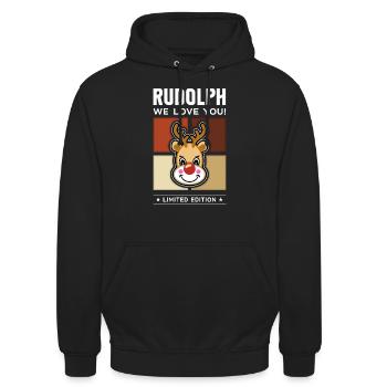 Rudolph - Sweat-shirt à capuche unisexe - noir - Devant - Alina (178cm) & Michal (187cm)