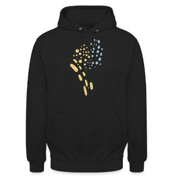 Punkte Muster - Unisex Hoodie - Schwarz - Vorne - Alina (178cm) & Michal (187cm)