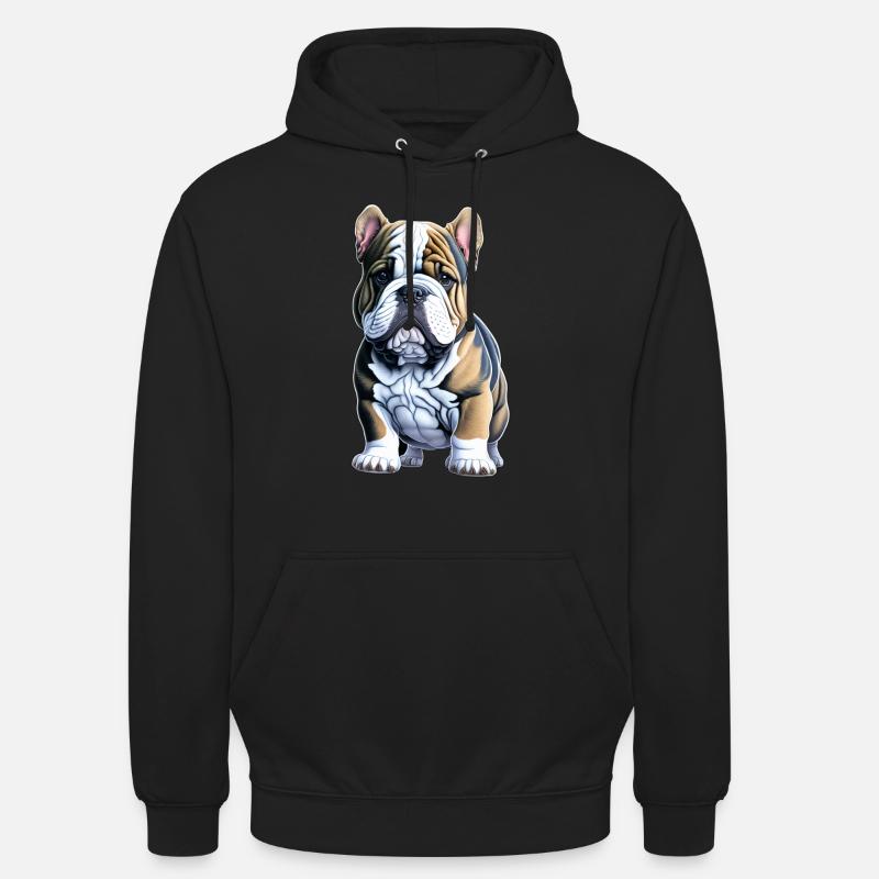 Mignon chiot bouledogue - Sweat-shirt à capuche unisexe - noir