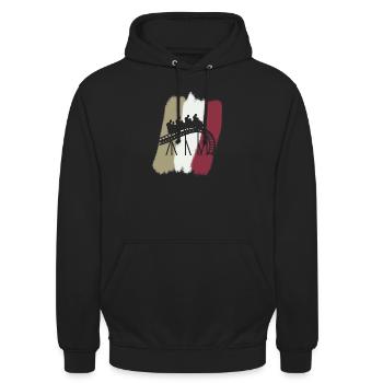 Rummel Kirmes rollercoaster - Unisex Hoodie - Schwarz - Vorne - Alina (178cm) & Michal (187cm)