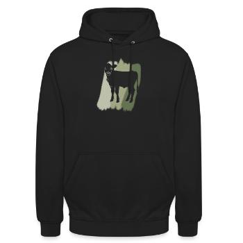 Vegan Animal Rights Fleisch - Unisex Hoodie - Schwarz - Vorne - Alina (178cm) & Michal (187cm)