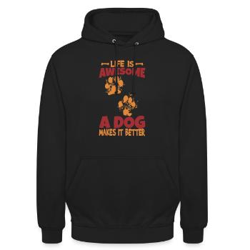 Hundeliebhaber Spruch - Unisex Hoodie - Schwarz - Vorne - Alina (178cm) & Michal (187cm)