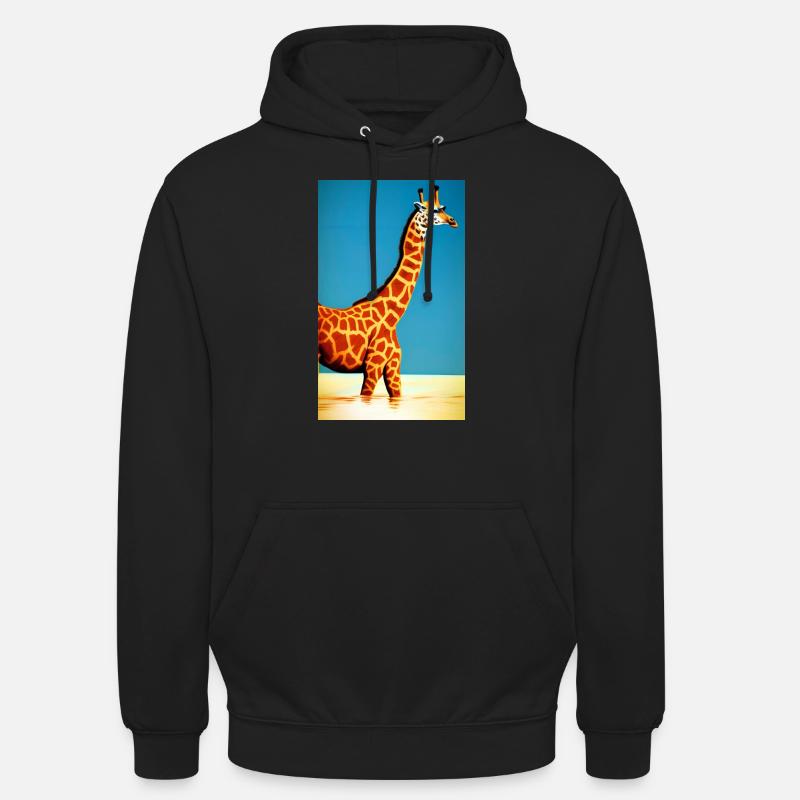 Cool Comic Drawing Giraffe Giraffa - Unisex Hoodie - black