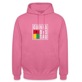 Guinée-Bissau - Sweat-shirt à capuche unisexe - rose - Devant - Alina (178cm) & Michal (187cm)