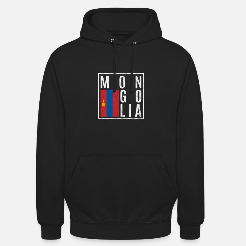 Mongolie - Sweat-shirt à capuche unisexe - noir