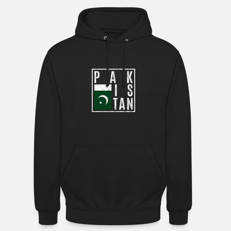 Pakistan - Sweat-shirt à capuche unisexe - noir
