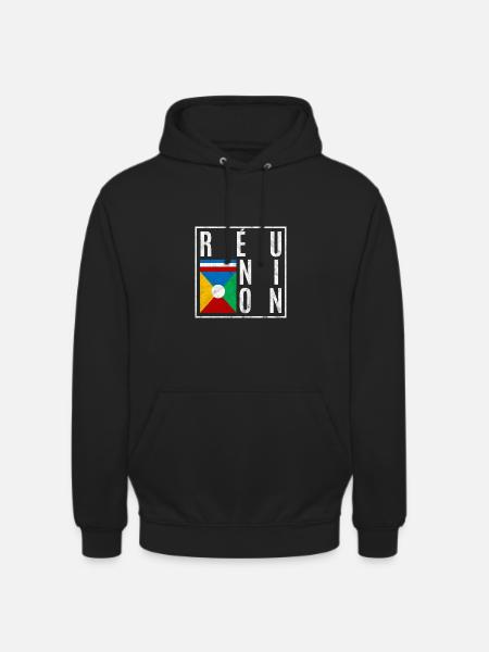Réunion - Sweat-shirt à capuche unisexe - noir