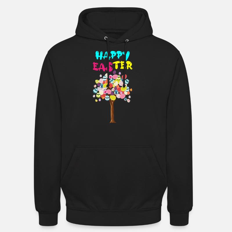 Happy Easter Egg Tree With Easter Rabbit Egg Unisex Hoodie