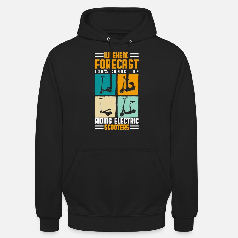 Rollerfahrer Elektrisch E-Roller Hybrid - Unisex Hoodie - Schwarz