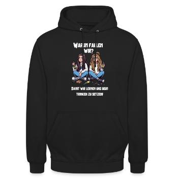 Freundinnen Mädels Trinkspruch - Unisex Hoodie - Schwarz - Vorne - Alina (178cm) & Michal (187cm)