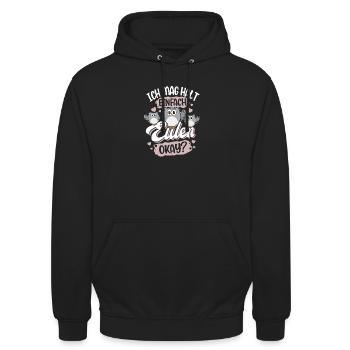 Ich Mag Halt Einfach Eulen Okay? - Unisex Hoodie - Schwarz - Vorne - Alina (178cm) & Michal (187cm)