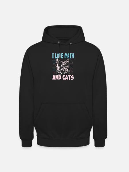 Math Kitty Cat Jag älskar matte och katter matte lärare - Luvtröja unisex - svart