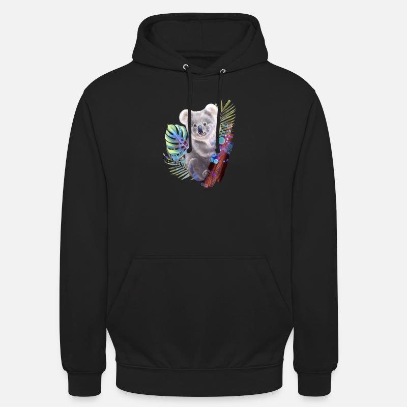 Koala - Sweat-shirt à capuche unisexe - noir