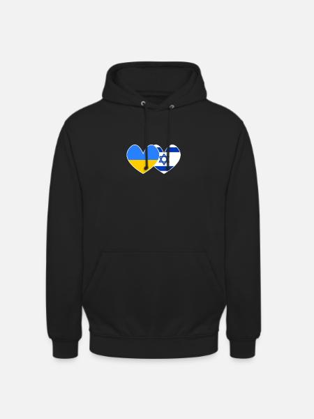 Ukraine and Israel support - Unisex Hoodie - black