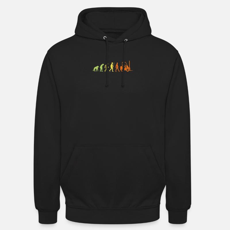 Evolution to a forklift worker Unisex Hoodie