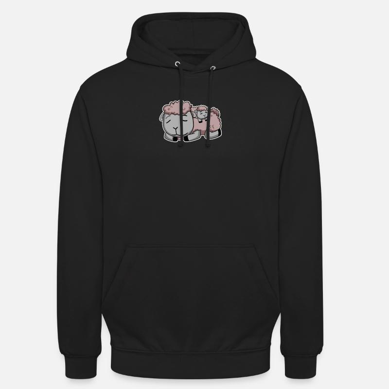 Moutons avec bébé moutons - Sweat-shirt à capuche unisexe - noir