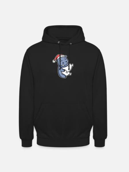 Hippopotame Noël - Sweat-shirt à capuche unisexe - noir
