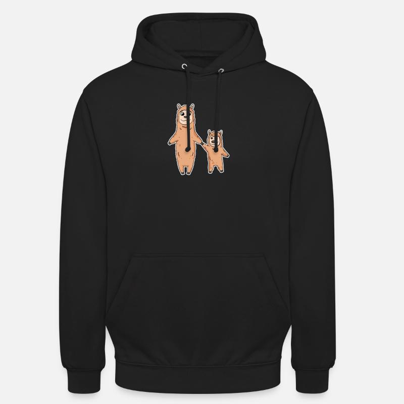 Lama avec bébé lama - Sweat-shirt à capuche unisexe - noir