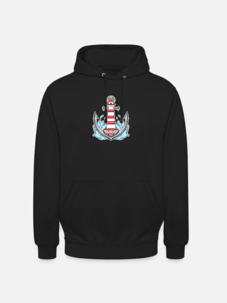 Anchor Lighthouse Mix Motif - Unisex Hoodie - black
