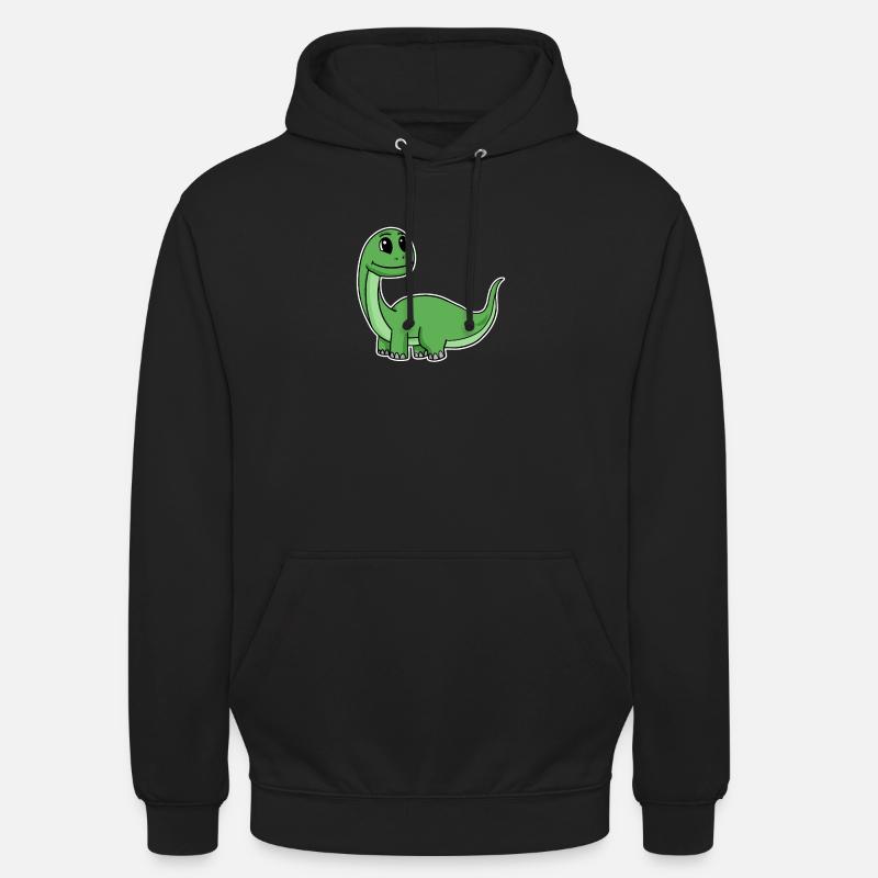 Petit dinosaure vert mignon - Sweat-shirt à capuche unisexe - noir