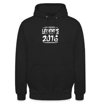 2016 - Année 2016 - Année 2016 - Sweat-shirt à capuche unisexe - noir - Devant - Alina (178cm) & Michal (187cm)