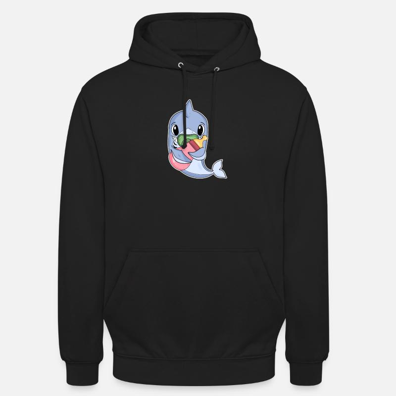 Bébé dauphin - Sweat-shirt à capuche unisexe - noir